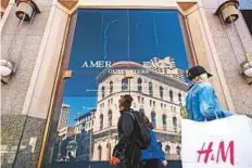  ?? Bloomberg ?? An American Eagle Outfitters store in San Francisco. Retail sales account for almost half of consumer spending, which in turn makes up about 70 per cent of the economy.