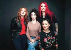  ??  ?? Directors Roxanne Benjamin, from left, Annie Clark, Jovanka Vuckovic and Sofia Carillo pose for a portrait to promote the film, ‘XX’, at the Music Lodge during the Sundance Film Festival in Park City, Utah.