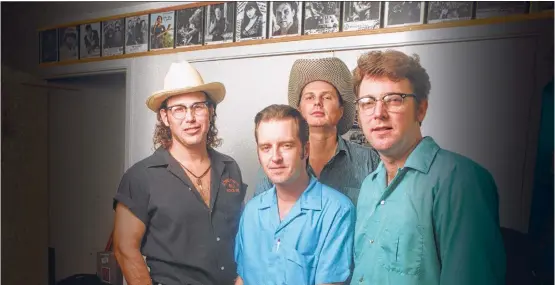  ?? Houston Chronicle file ?? The Hollisters (in 1996) included Denny Dale, from left, Kevin Fitzpatric­k, Mike Barfield and Eric Danheim, who died earlier this month.