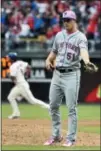  ?? DERIK HAMILTON — THE ASSOCIATED PRESS ?? Mets pitcher Paul Sewald receives a new ball after the Phillies’ Nick Williams, back left, hit a three-run home run in the sixth inning Sunday.