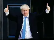  ?? ASSOCIATED PRESS ?? NEWLY ELECTED LEADER of the Conservati­ve party Boris Johnson arrives at Conservati­ve party HQ in London Tuesday.