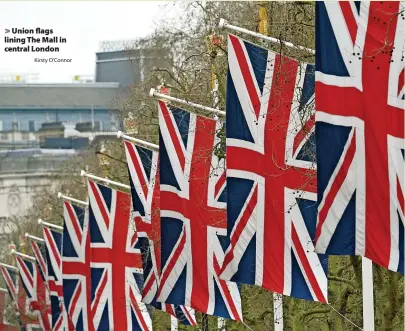  ?? Kirsty O’Connor ?? Union flags lining The Mall in central London