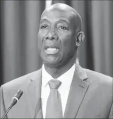  ??  ?? Prime Minister Dr Keith Rowley