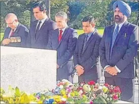  ?? HT PHOTO ?? The ceremony at Kings Park, Perth, on Thursday to commemorat­e the centenary of Private Nain Singh Sailani’s death during World War I.
