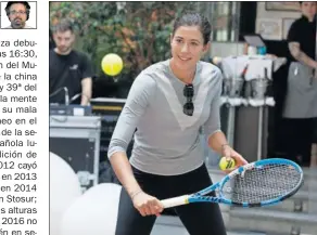  ??  ?? ANIMADA. Garbiñe Muguruza, en un acto promociona­l.