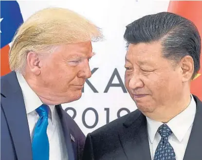  ?? (AP/ARCHIVO) ?? Trump y Xi Jinping. Los líderes de los dos países más poderosos del planeta, enfrentado­s por el 5-G.