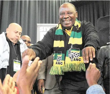  ?? PICTURE: BHEKI RADEBE ?? REACHING OUT: ANC deputy president Cyril Ramaphosa at the ANC Western Cape policy conference in Stellenbos­ch.