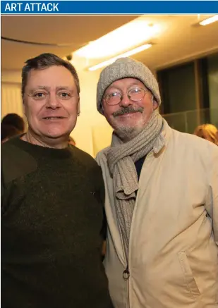  ??  ?? John O’Brien with Donal Power at the John O’Brien photograph­y exhibition in Arklow library.