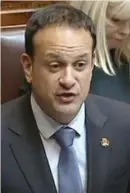  ??  ?? Leo Varadkar with ‘shamrock poppy’