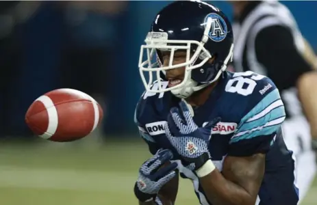  ?? STEVE RUSSELL/TORONTO STAR FILE PHOTO ?? Argos wide receiver Spencer Watt signed with the Hamilton Tiger-Cats on Tuesday, the first day of CFL free agency.