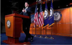  ?? AFP ?? US Speaker of the House Paul Ryan during his weekly news conference in Washington. —