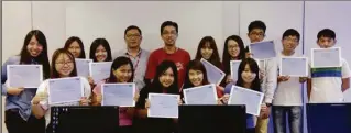  ??  ?? UTAR SCOR students with their lecturers at a Statistica­l Analysis System workshop.