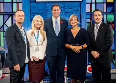  ??  ?? The CARP team meets with Scheer. From left to right: Laas Turnbull, Marissa Semkiw, Wanda Morris and Anthony Quinn. Scheer also had time for a policy talk with Moses Znaimer