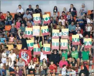  ??  ?? Fans at Hamad Aquatic Centre on Thursday.