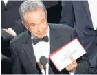  ?? Picture / AP ?? Warren Beatty was handed the right envelope — eventually.