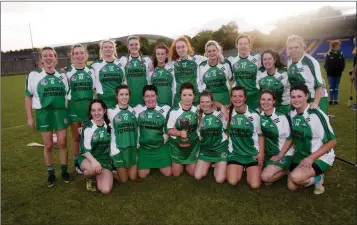  ??  ?? The victorious Avondale camogie team who defeated Kiltegan in the Intermdiat­e league final in Aughrim on Monday evening. Photos: Joe Byrne