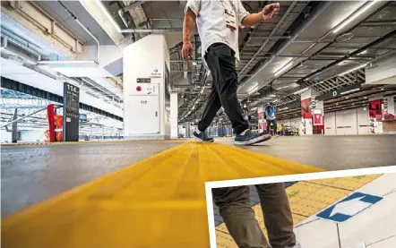  ??  ?? tenji blocks seen inside the olympic Stadium in tokyo. — photos: afp