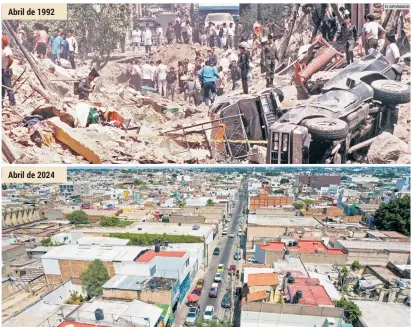  ?? EL INFORMADOR ?? CALLE GANTE. Los habitantes de esta vía tapatía estuvieron entre los más afectados por las explosione­s del 22 de abril de 1992. Abril de 1992 Abril de 2024