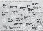  ?? Forecasts and graphics provided by Accuweathe­r, Inc. ??