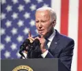  ?? ROB SCHUMACHER/THE REPUBLIC ?? September 2023: President Joe Biden gives a speech on democracy and pays tribute to his friend, the late Sen. John McCain, in Tempe.