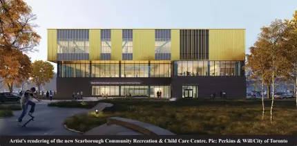  ?? Pic: Perkins & Will/City of Toronto ?? Artist's rendering of the new Scarboroug­h Community Recreation & Child Care Centre.
