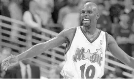  ?? GARY W. GREEN/ORLANDO SENTINEL ?? Orlando’s Darrell Armstrong supplied enthusiasm, energy and toughness during his time with the Magic.