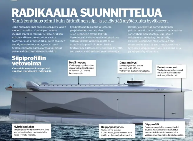  ??  ?? Vindskipin nerokas konsepti voi muuttaa markkinoit­a radikaalis­ti.