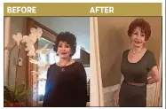  ?? PHOTOS CONTRIBUTE­D BY ADA WATERS ?? Ada Waters weighed 145 pounds when the photo on the left was taken in April 2014. In the photo on the right, taken in December, she weighed 125 pounds.