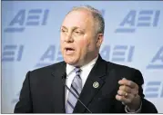  ?? ALEX BRANDON / ASSOCIATED PRESS ?? House Majority Whip Steve Scalise, who was wounded six weeks ago when a man opened fire at a Republican baseball practice, was discharged Tuesday from a Washington, D.C., hospital.