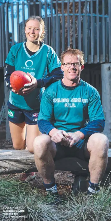  ?? Picture: PETER RISTEVSKI ?? FOOTY FAMILY: Mackenzie McGrath with dad Tim.