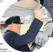  ??  ?? Regional Economic Developmen­t Minister Shane Jones tests the whistle on Esmae, one of the Bay of Islands Vintage Railway’s diesel locomotive­s, after yesterday’s funding announceme­nt.
