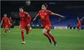  ?? Photograph: Geoff Caddick/AFP/Getty Images ?? Daniel James and his teammates celebrate his goal.