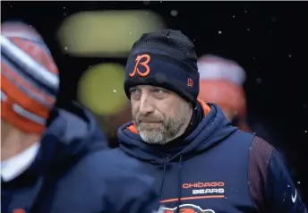  ?? ASSOCIATED PRESS ?? Coach Matt Nagy is on the hot seat for the Bears, who rallied for a 25-24 victory over Seattle on Sunday but still sit at 5-10 overall.