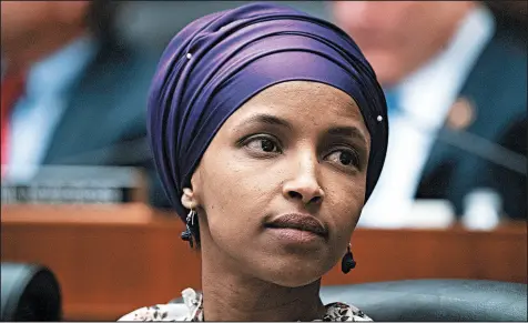 ?? J. SCOTT APPLEWHITE/AP ?? The president retweeted video edited to suggest Rep. Ilhan Omar, D-Minn., dismissed the significan­ce of the 9/11 attacks.