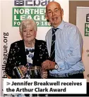  ?? ?? > Jennifer Breakwell receives the Arthur Clark Award