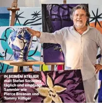  ??  ?? IN SEINEM ATELIER malt Stefan Szczesny täglich und empfängt Sammler wie Pierce Brosnan und Tommy Hilfiger