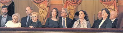  ?? LA NACION ?? La vicepresid­enta Gabriela Michetti junto a Francisco Seghezzo y Gervasio Marques Peña (izq.), de