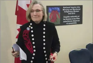  ?? ADRIAN WYLD, THE CANADIAN PRESS ?? Minister of Indigenous and Northern Affairs Carolyn Bennett speaks during a news conference in Ottawa Monday.