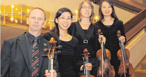  ?? FOTO: HAUSEN ?? Das „Porta Nuova Quartett“, allesamt Mitglieder des Philharmon­ischen Orchesters der Stadt Ulm.