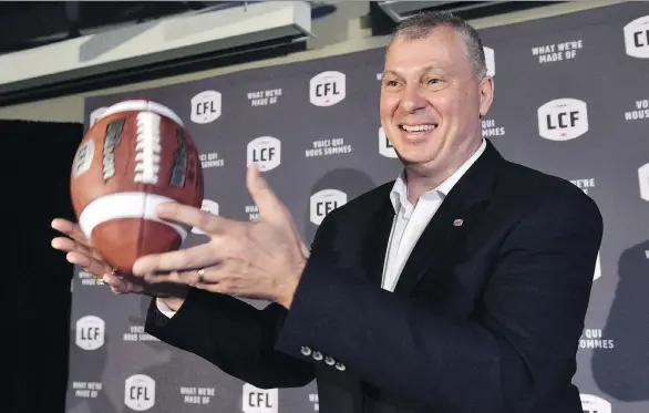  ?? FRANK GUNN/THE CANADIAN PRESS ?? As Randy Ambrosie nears the one-year mark as commission­er, his focus has been on developing a collaborat­ive business strategy among CFL teams.