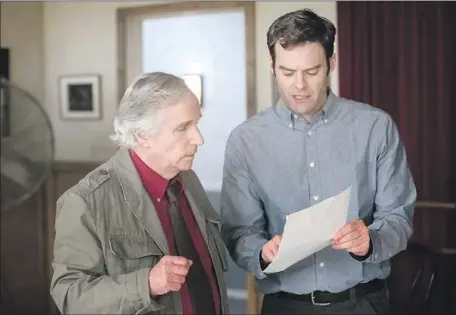  ?? John P. Johnson HBO ?? “BARRY” COSTAR Henry Winkler, left, talks with director Bill Hader, who co-created the dark comedy and stars in the title role.