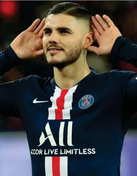  ?? (Ap, Getty Images) ?? Argentini
Mauro Icardi, 27 anni, 20 gol col Psg. A sinistra, Lautaro, 22 anni