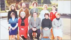  ??  ?? Hillcrest School staff in 1979, top row: Jan Ross, Allan Brown, Jean Parsons, Andrea Steel and Julie Algie. Bottom row: Cheryle Clince, Clare Parsons, Jeff Hibberd, Jean Tacon and Liz Daniel.