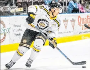  ?? FILE PHOTO/VICTORIA GRIZZLIES ?? Alex Newhook has 18 goals and 53 points in 31 games for the Victoria Grizzlies this BCHL season.