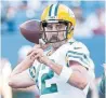  ?? THE CANADIAN PRESS ?? The Green Bay Packers’ Aaron Rodgers warmed up in Winnipeg but did not play.