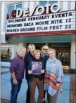  ??  ?? Representa­tives from the Historic Desoto Theatre Foundation, RACA and Redmdond Regional Medical Center announce “Movie Night with HEART.” From left, Jim Powell, Megan Watters, Emily Hjort, Ali Booker and Andrea Pitts.