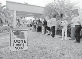  ?? SUSAN STOCKER/SOUTH FLORIDA SUN SENTINEL ?? After 65 percent of Florida's midterm election voters approved Amendment 4, which restores voting rights to convicted felons. the state inexplicab­ly delayed the measure pending research on the logistics. It sounds like a stall tactic, writes the Sun Sentinel Editorial Board.