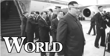  ?? SINGAPORE/MOCI ?? Kim Jong-un arrives in Singapore ahead of United States President Donald Trump.
