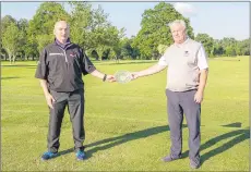  ??  ?? Team manager Tom Hickey and men’s captain Francis McCarthy, at the presentati­on of the AIG Pierce Purcell 2020 prize.