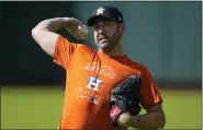  ?? ASSOCIATED PRESS FILE PHOTO ?? Houston Astros pitcher Justin Verlander won the American League Cy Young Award for the third time on Wednesday.